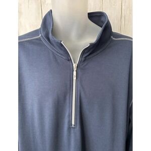 Men's Tommy Bahama Pullover Hoodie Quarter Zip Island Zone Navy Size XL